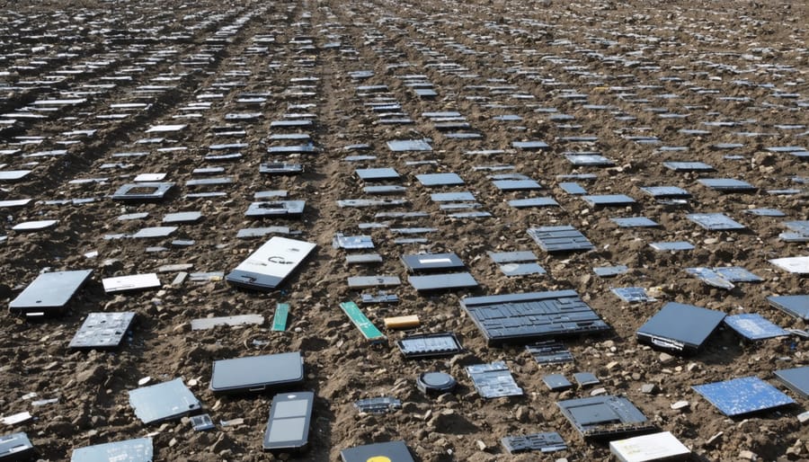 Artistic depiction of e-waste and its impact on agriculture